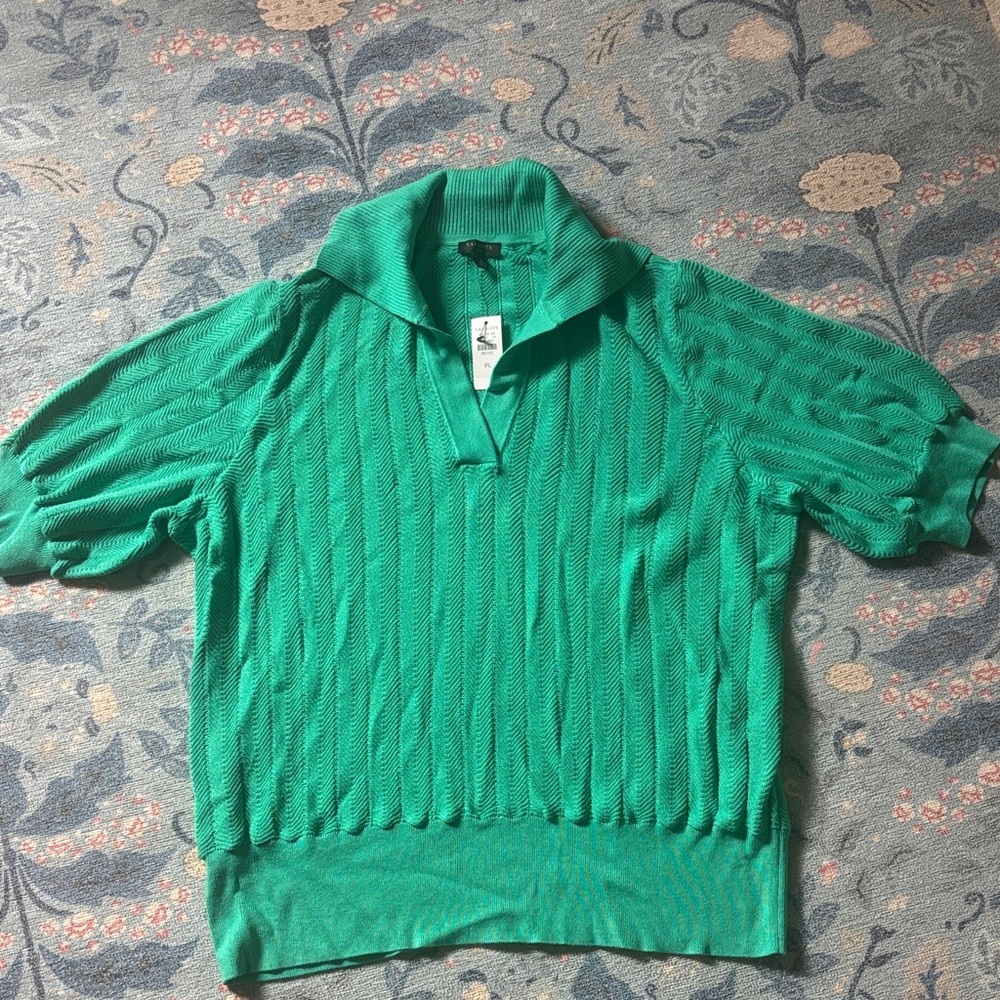 Talbots Green Cable Knit Women's Blouse